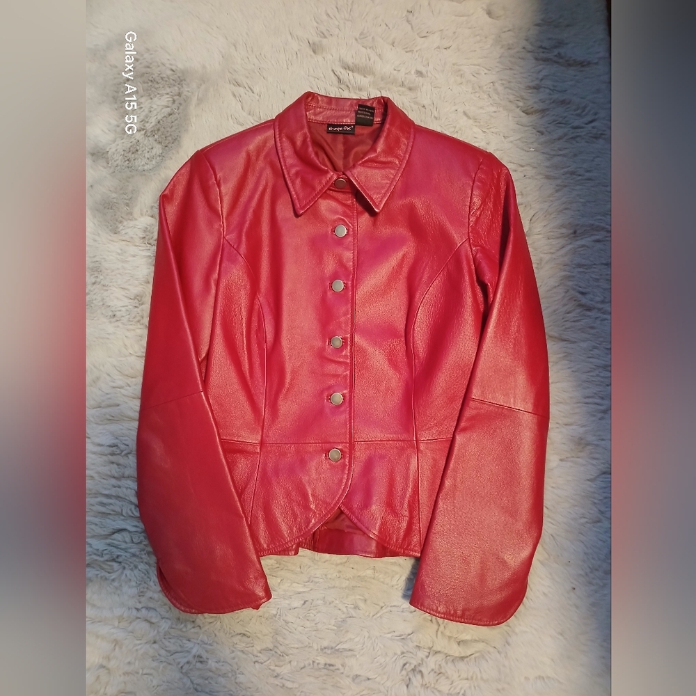 Danier Cherry Leather Jacket